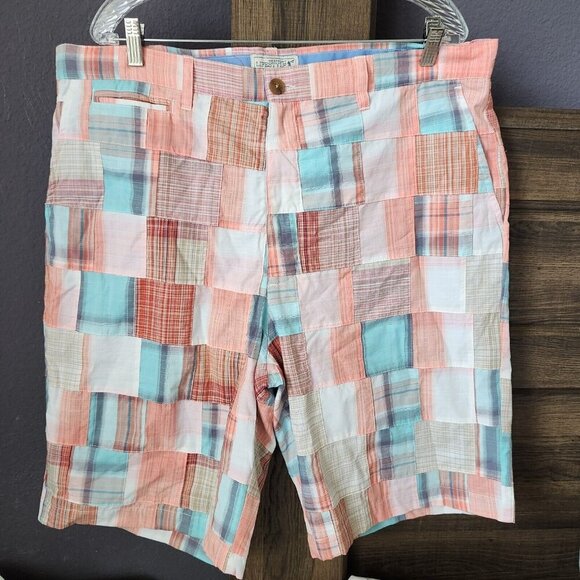 Westport Lifestyle Patchwork Short Men's‎ 40 TALL Pink Plaid Preppy Beach Casual - Picture 13 of 13